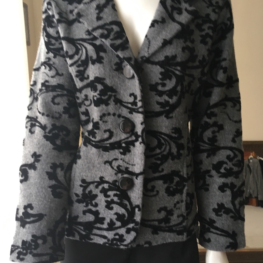 Laura Ashley Jacket With Flocking. Euc - image 1